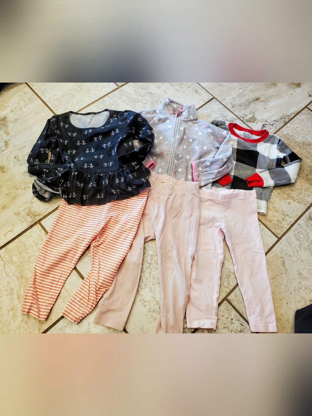 Toddler Girls Mixed Outfit Set - Pink, Gray, Black